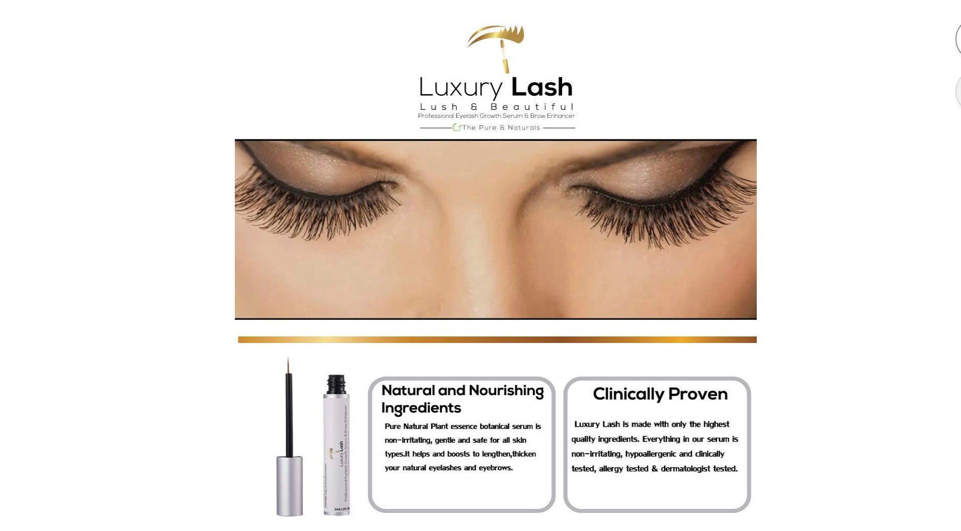 Luxury Lash Eye Lash Serum - An Advanced Eyelash Growth Serum – Longer, Thicker, Fuller Lashes